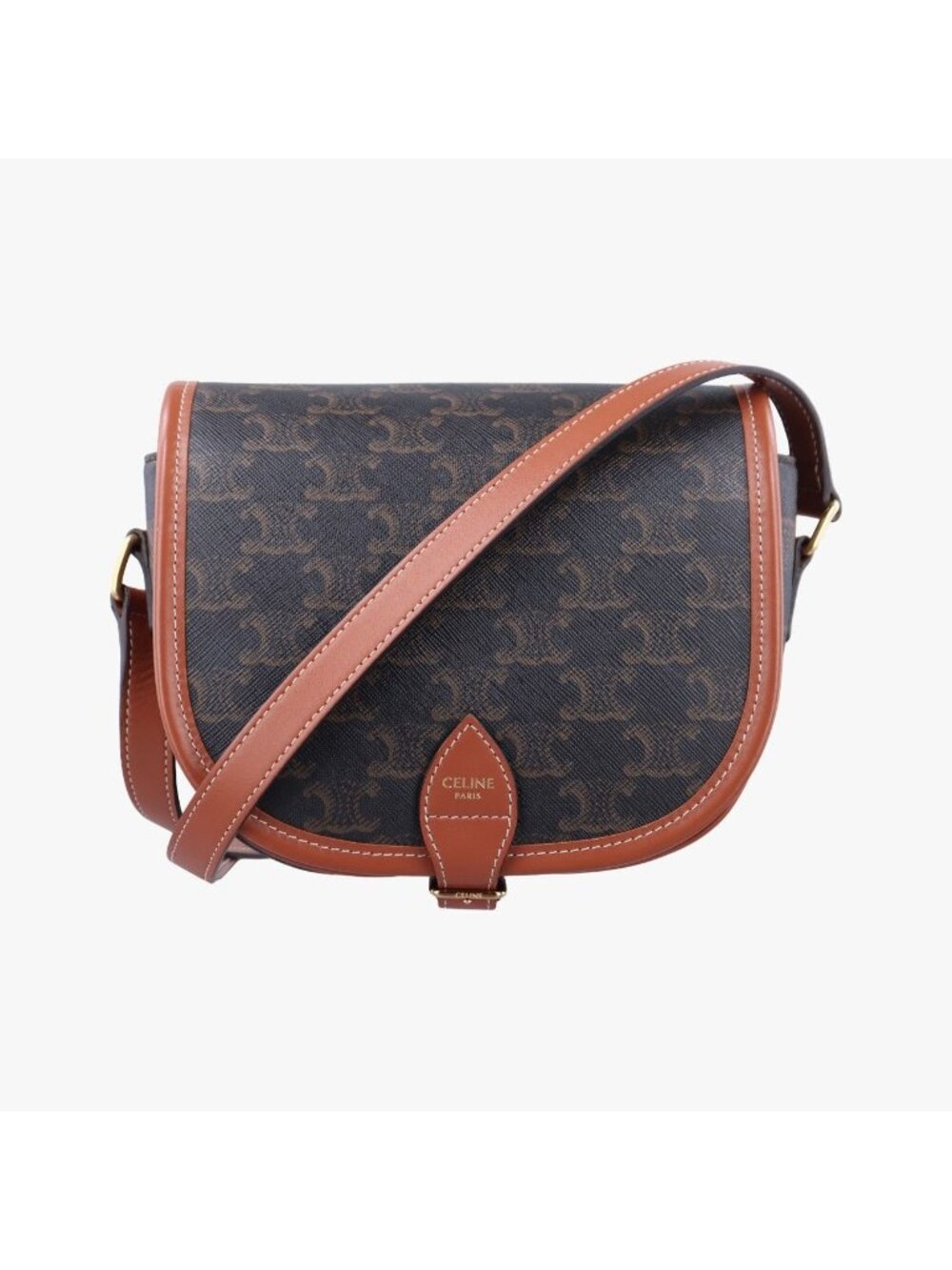 Celine Luco Triomphe Brown Shoulder Bag